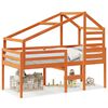 vidaXL Lit haut sans matelas cire marron 80x200 cm bois de pin massif