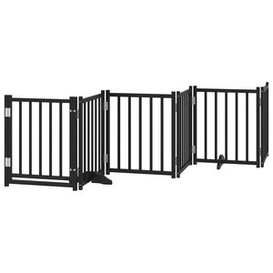 vidaXL Barri&egrave;re pour chiens avec porte 6 panneaux bois de sapin massif