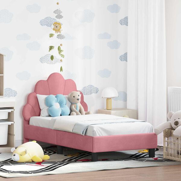 vidaXL Cadre de lit pour tout-petit avec t&ecirc;te de lit Rose 70 x 140 cm