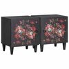 vidaXL Cabinet de chevet avec porte 2 pcs Noir 40 x 33 x 46 cm