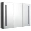vidaXL Armoire de salle de bain &agrave; miroir LED 89x14x62 cm Gris brillant
