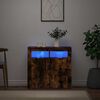 vidaXL Buffet avec lumières LED chêne fumé 80x35x75 cm