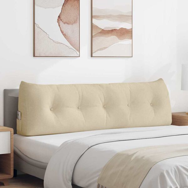 vidaXL Coussin de Dos Cr&egrave;me 160 x 24 x 50 cm tissu