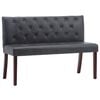 vidaXL Banc 120 cm Gris Similicuir daim