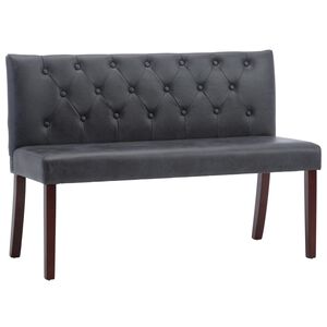 vidaXL Banc 120 cm Gris Similicuir daim