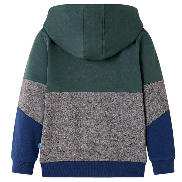 Sweatshirt &agrave; capuche avec fermeture &eacute;clair pour enfants vert fonc&eacute; 92