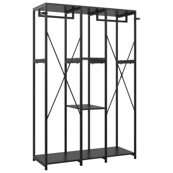 vidaXL Garde-robe Noir 110x40x167 cm M&eacute;tal et agglom&eacute;r&eacute;