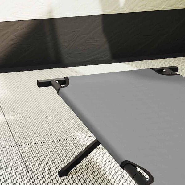 vidaXL Lit de camping pliant Gris 210 x 80 x 46 cm Tissu Oxford