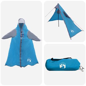 vidaXL Poncho de pluie 2-en-1 avec capuche 262 x 126 x 130 cm Bleu