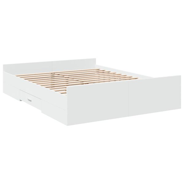 vidaXL Cadre de lit avec tiroirs sans matelas blanc 140x200 cm