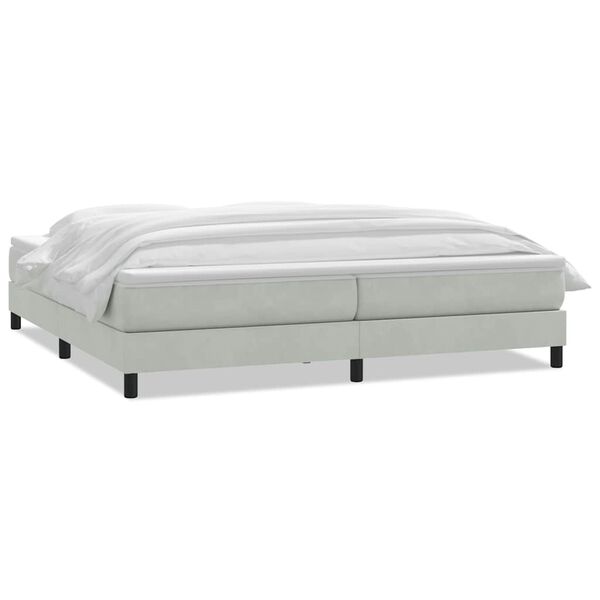vidaXL Sommier &agrave; lattes de lit et matelas gris clair 180x220cm velours