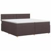 vidaXL Lit boxspring avec matelas Marron fonc&eacute; 200 x 200 cm Tissu