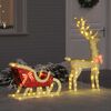 vidaXL Tra&icirc;neau tir&eacute; par un renne avec 200 LED Blanc chaud tissu