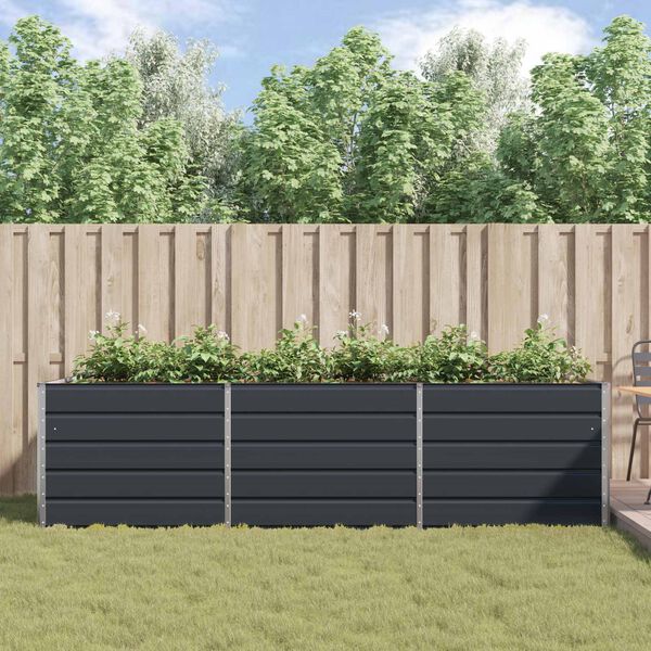 vidaXL Jardini&egrave;re Anthracite 195 x 100 x 45 cm Acier galvanis&eacute;