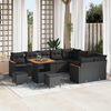 vidaXL Ensemble de canap&eacute; de jardin 12 pcs Noir polyrotin