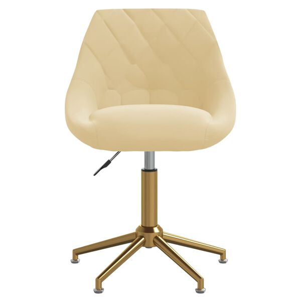 vidaXL Chaises pivotantes &agrave; manger lot de 4 cr&egrave;me velours