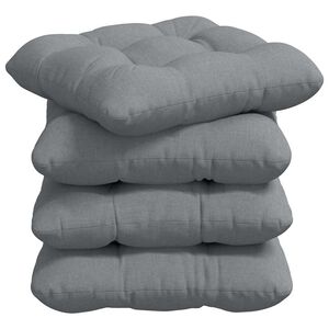 vidaXL Coussins de si&egrave;ge 4 pcs Gris clair 45 x 45 x 12 cm tissu