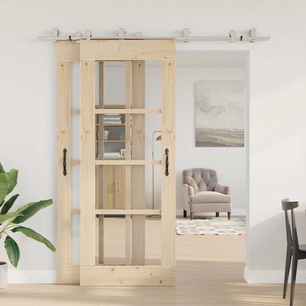 vidaXL Kit fixation porte coulissante 200 cm Acier inoxydable Argenté