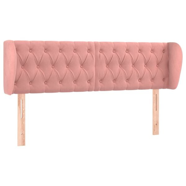 vidaXL T&ecirc;te de lit avec oreilles Rose 163x23x78/88 cm Velours