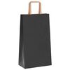vidaXL Sacs en papier 50 pcs avec poign&eacute;es noir 21x11x36 cm
