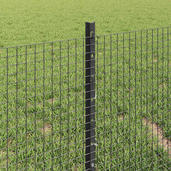 vidaXL Cl&ocirc;ture avec poteau Gris 0,4 x 25 m Acier et PVC