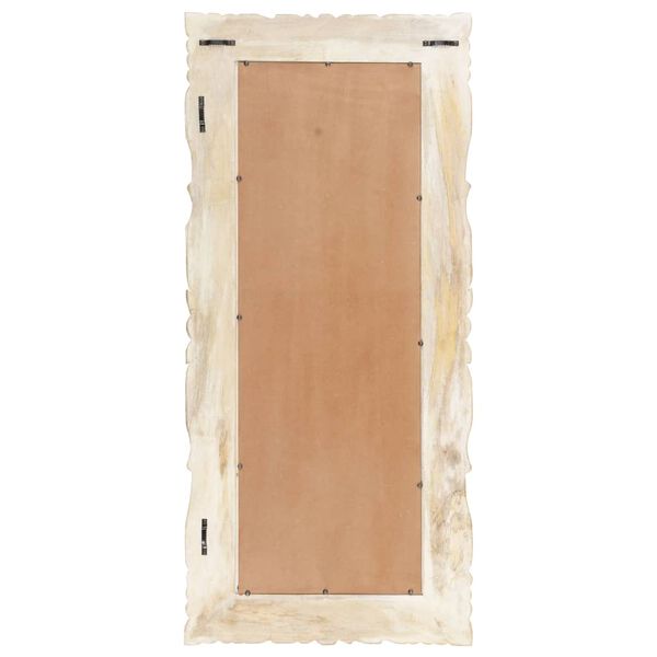 vidaXL Miroir Blanc 110x50 cm Bois de manguier massif