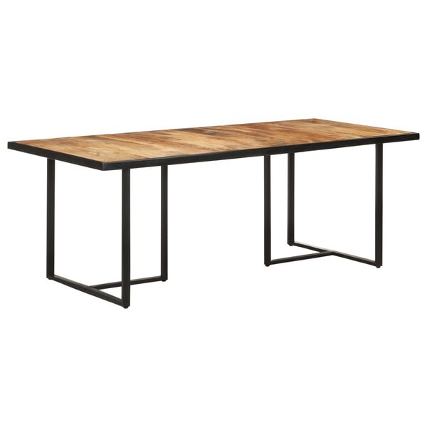 vidaXL Table &agrave; manger 200 cm Bois de manguier brut