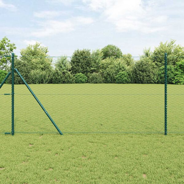vidaXL Cl&ocirc;ture hexagonale Vert 1 x 100 m PVC