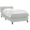 vidaXL Sommier &agrave; lattes de lit et matelas gris clair 80x220 cm velours