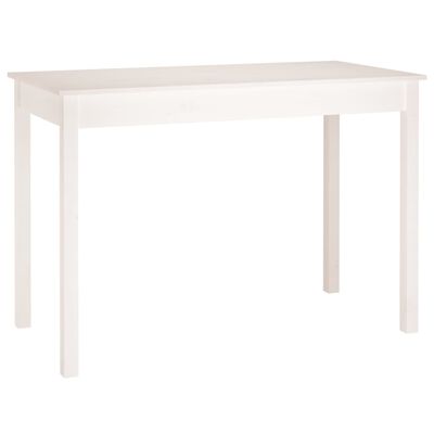 vidaXL Table à manger Blanc 110x55x75 cm Bois massif de pin