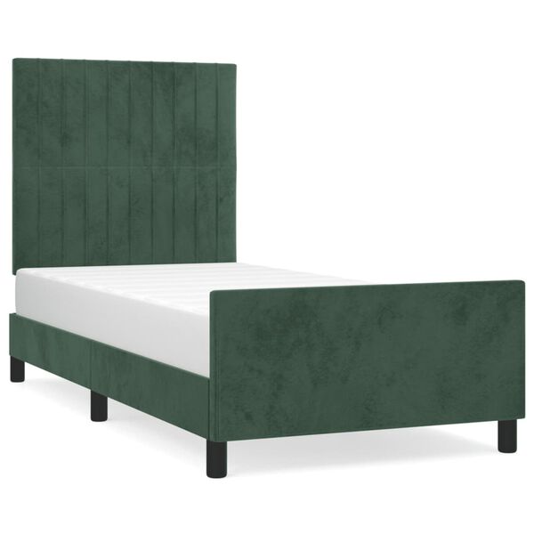 vidaXL Cadre de lit sans matelas vert fonc&eacute; 80x200 cm velours