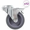 vidaXL 12 pcs Roulettes pivotantes &agrave; trou de boulon 75 mm
