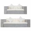 vidaXL Ensemble de canap&eacute;s 2 pcs avec coussins Gris Rotin naturel