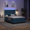 vidaXL Lit &agrave; ressort LED avec matelas Bleu fonc&eacute; 160 x 200 cm tissu