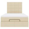 vidaXL Cadre de lit ottoman avec matelas cr&egrave;me 120x200cm tissu