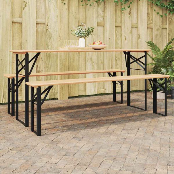 vidaXL Pied de Table &agrave; Bi&egrave;re 2 pcs Noir 39 x 3 x 75 cm