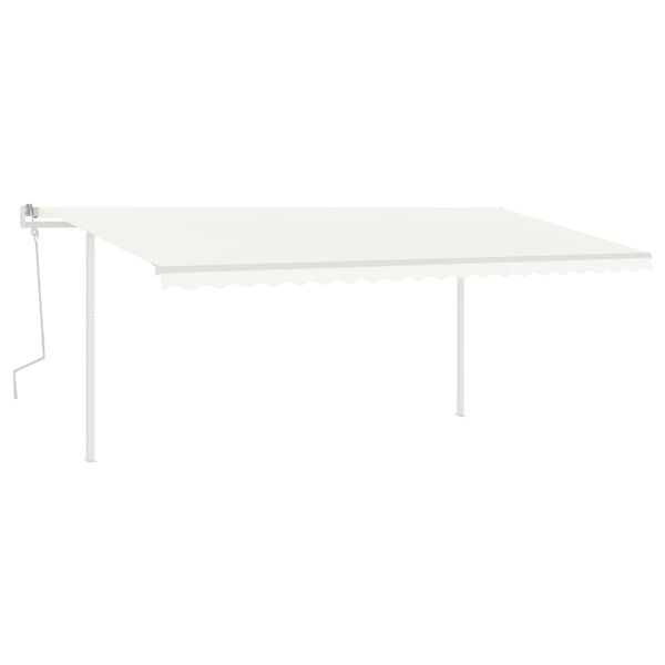 vidaXL Auvent manuel r&eacute;tractable avec LED 5x3 m Cr&egrave;me