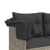 vidaXL Salon de jardin 5 pcs avec coussins gris clair r&eacute;sine tress&eacute;e