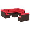 vidaXL Ensemble de canap&eacute; de jardin 12 pcs avec coussins marron r&eacute;sine tress&eacute;e