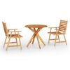 vidaXL Ensemble &agrave; manger de jardin 3 pcs Bois d'acacia solide