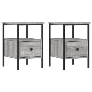 vidaXL Tables de chevet 2 pcs sonoma gris 34x36x50cm bois d'ing&eacute;nierie
