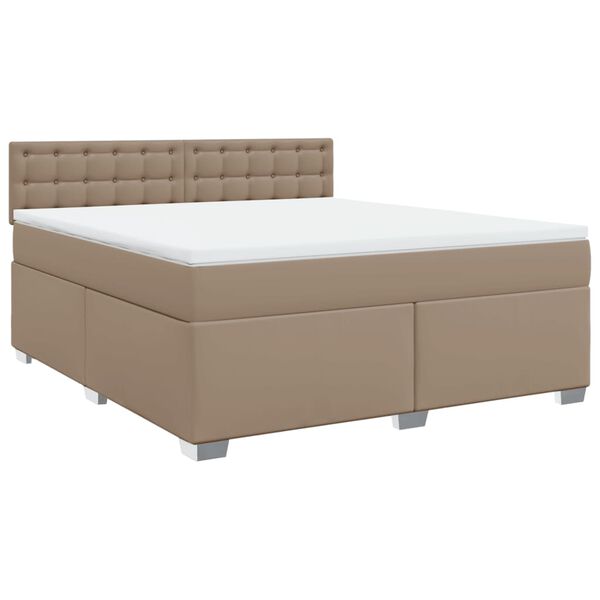 vidaXL Sommier &agrave; lattes de lit avec matelas Cappuccino 180x200 cm