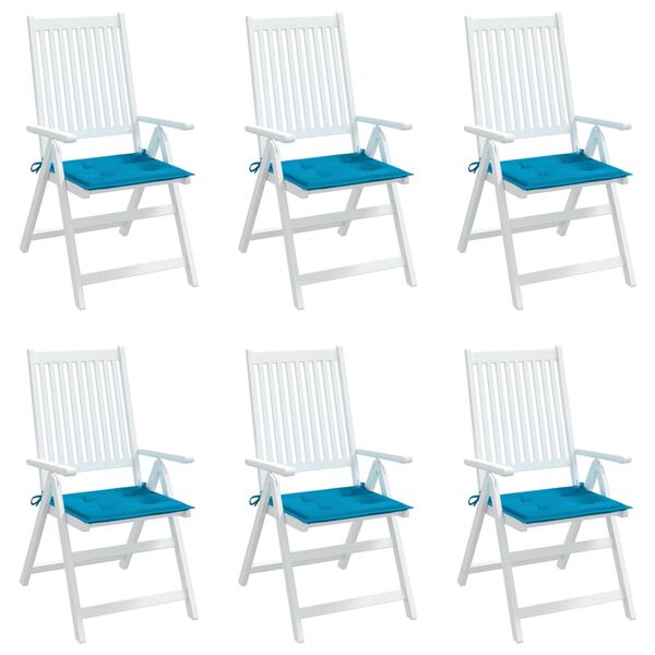 vidaXL Coussins de chaise jardin lot de 6 bleu 50x50x4 cm tissu oxford