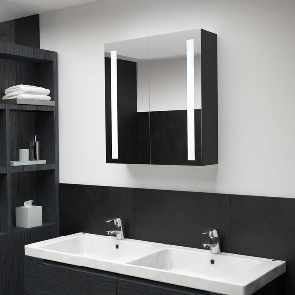 vidaXL Armoire de salle de bain &agrave; miroir LED 62x14x60 cm