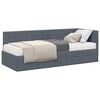 vidaXL Cadre de lit d'angle avec matelas 2 pc Gris Velours