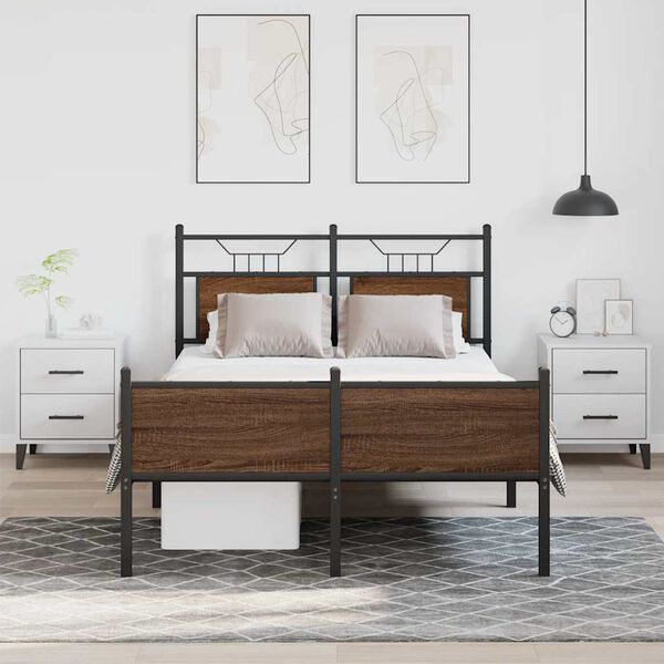 vidaXL Cadre de lit sans matelas ch&ecirc;ne marron 120x200 cm