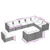 vidaXL Salon de jardin 10 pcs avec coussins R&eacute;sine tress&eacute;e Marron