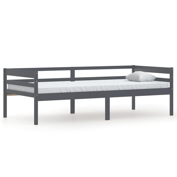 vidaXL Cadre de lit sans matelas gris fonc&eacute; bois pin massif 90x200cm