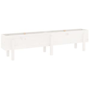 vidaXL Lit sur&eacute;lev&eacute; de jardin blanc 160x30x38 cm bois de pin massif