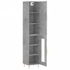 vidaXL Buffet haut Gris b&eacute;ton 34,5x34x180 cm Bois d'ing&eacute;nierie